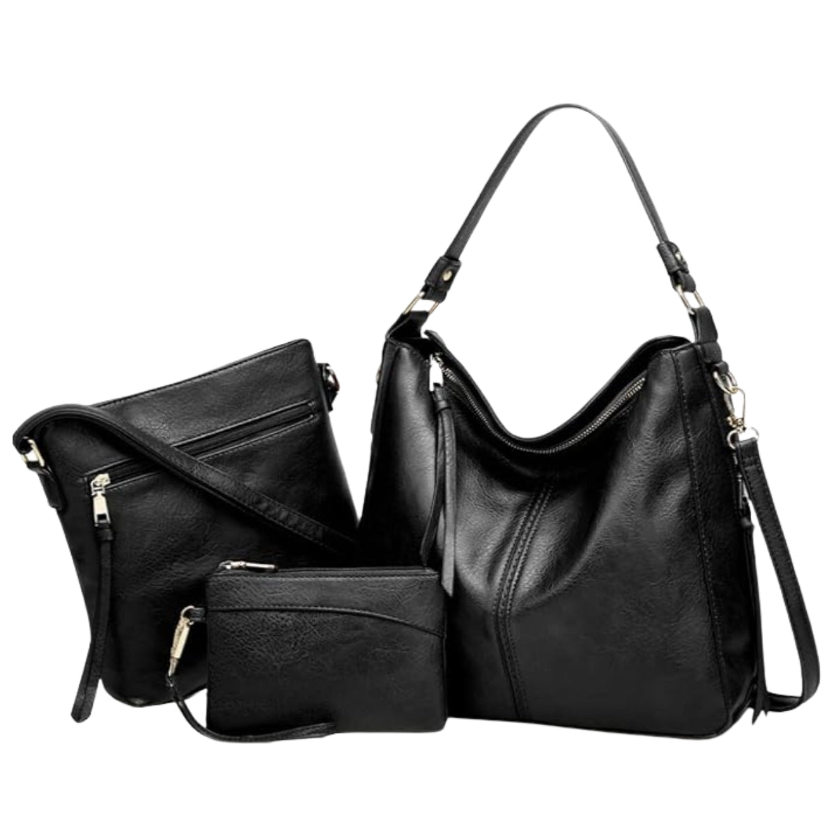 Set de 3 bolsos Hobo de cuero de lujo