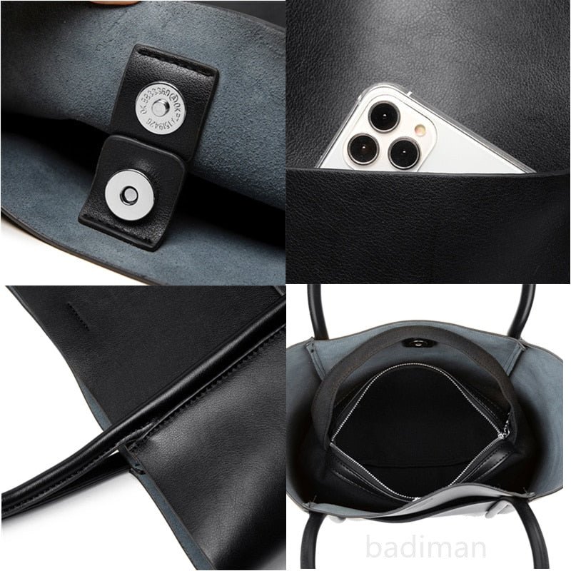 Bolso grande Alessandra de cuero auténtico