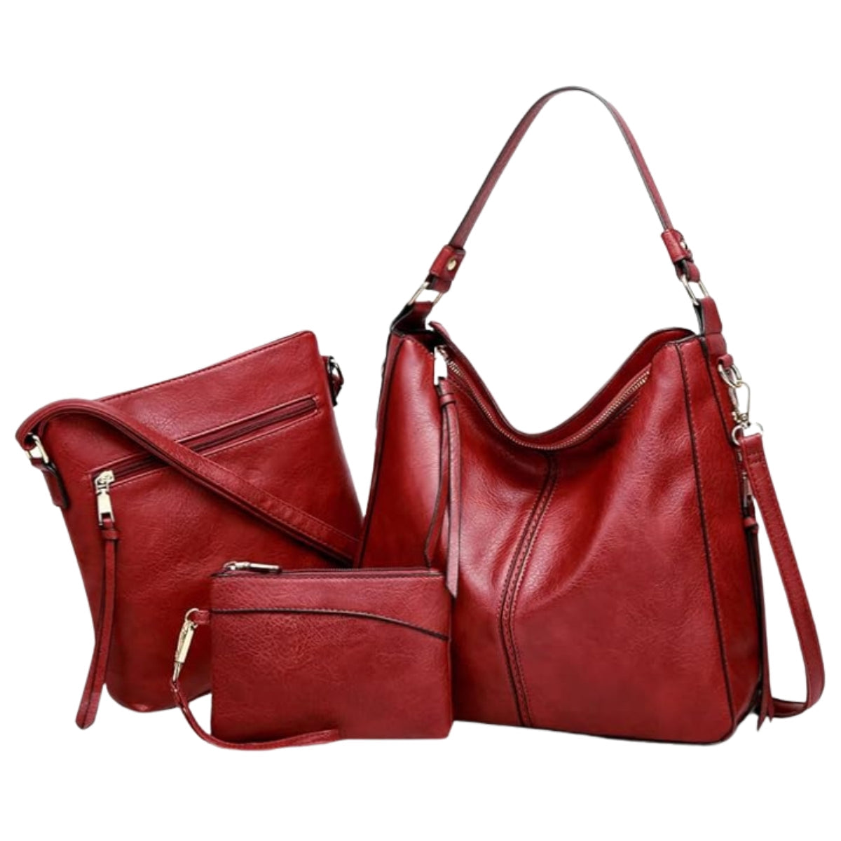 Set de 3 bolsos Hobo de cuero de lujo