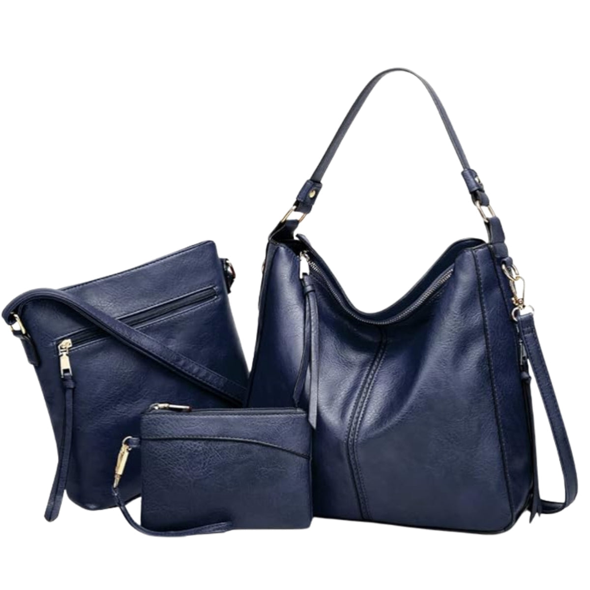 Set de 3 bolsos Hobo de cuero de lujo