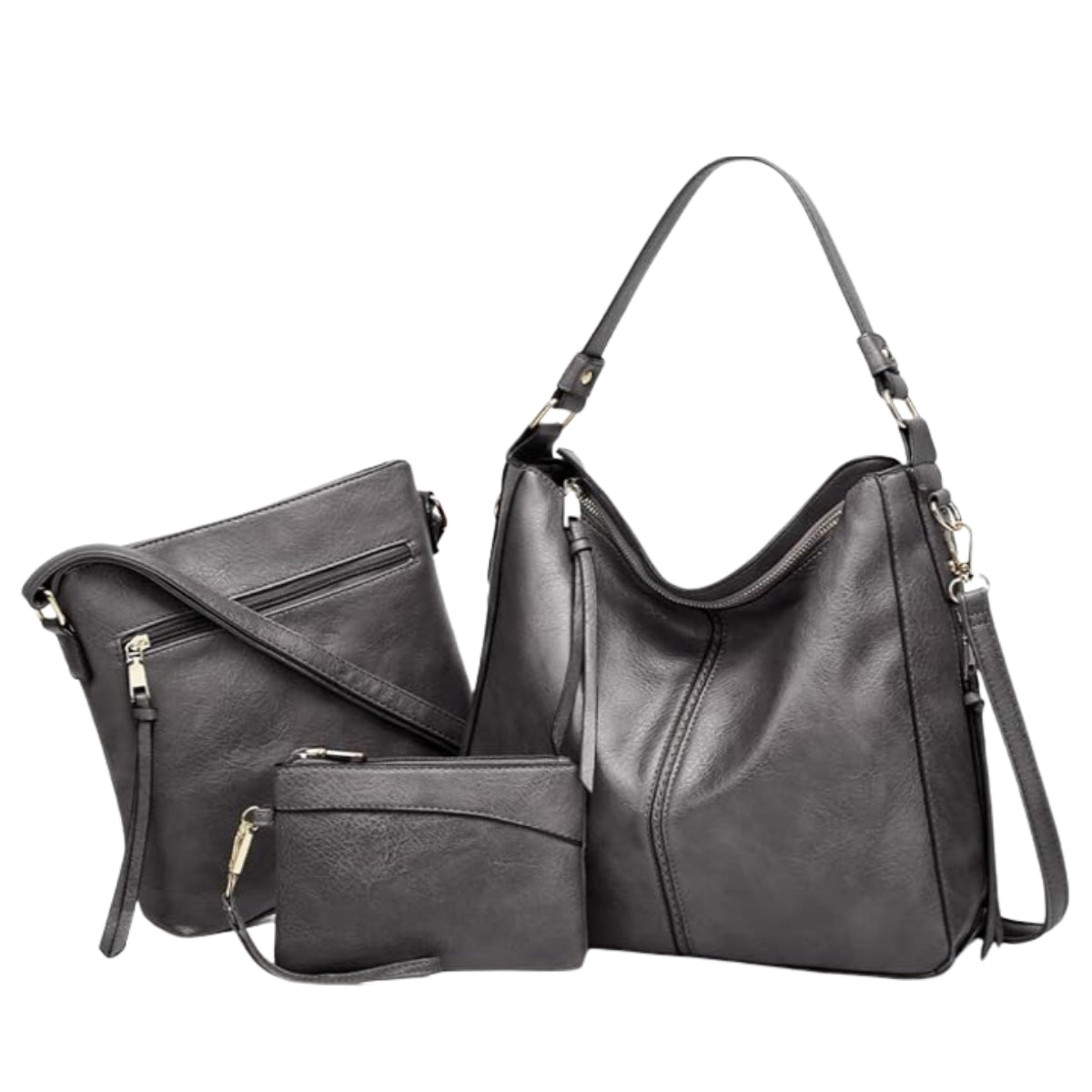Set de 3 bolsos Hobo de cuero de lujo