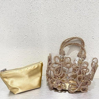 Sabrina Small Floral Rhinestone Tote Bag