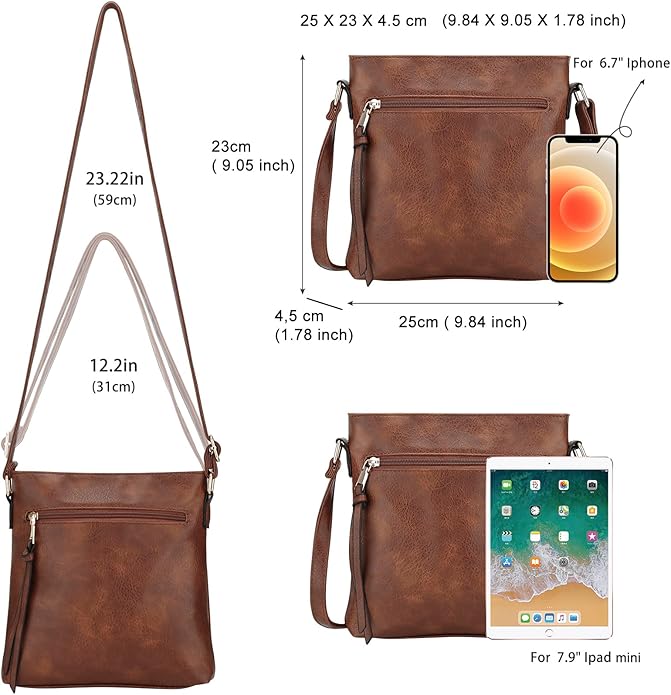 Set de 3 bolsos Hobo de cuero de lujo