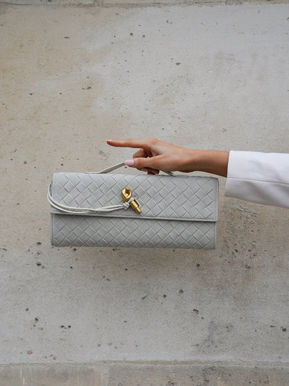 Paige Braided Suede Clutch Bag