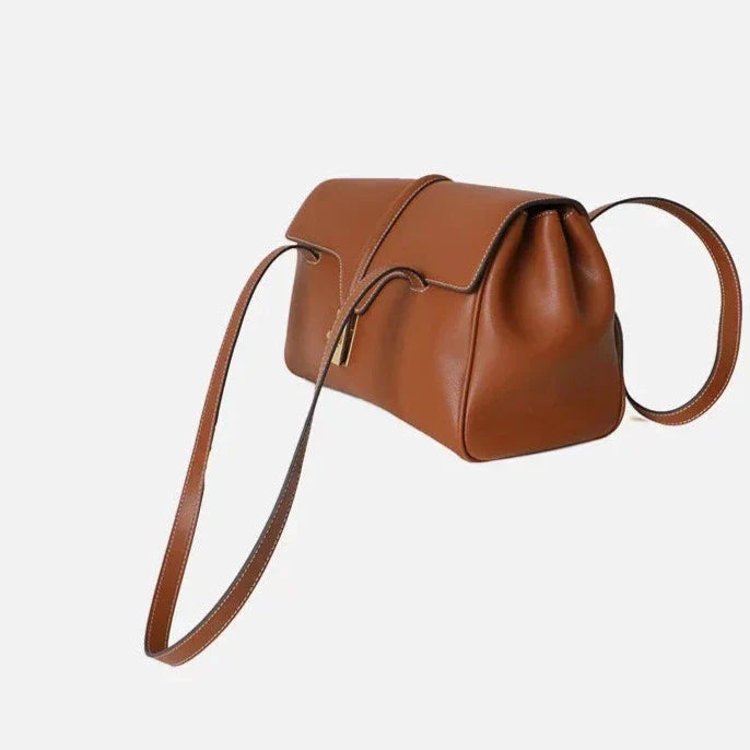 Lila Tragetasche aus echtem Leder