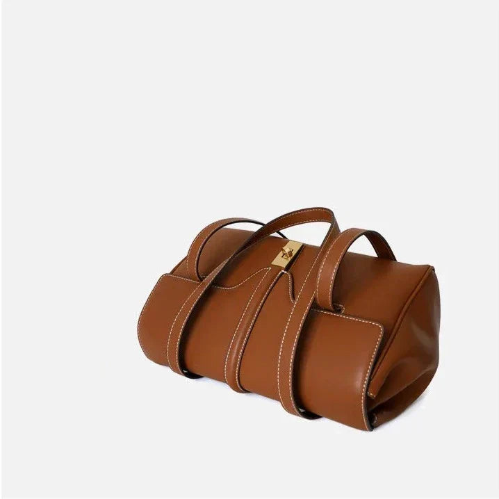 Lila Tragetasche aus echtem Leder