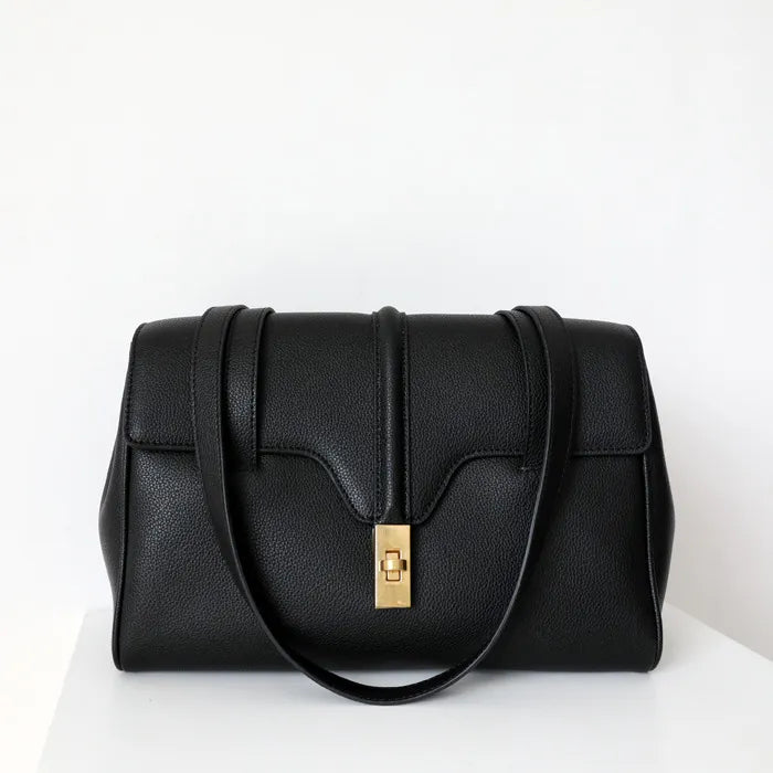 Lila Tragetasche aus echtem Leder
