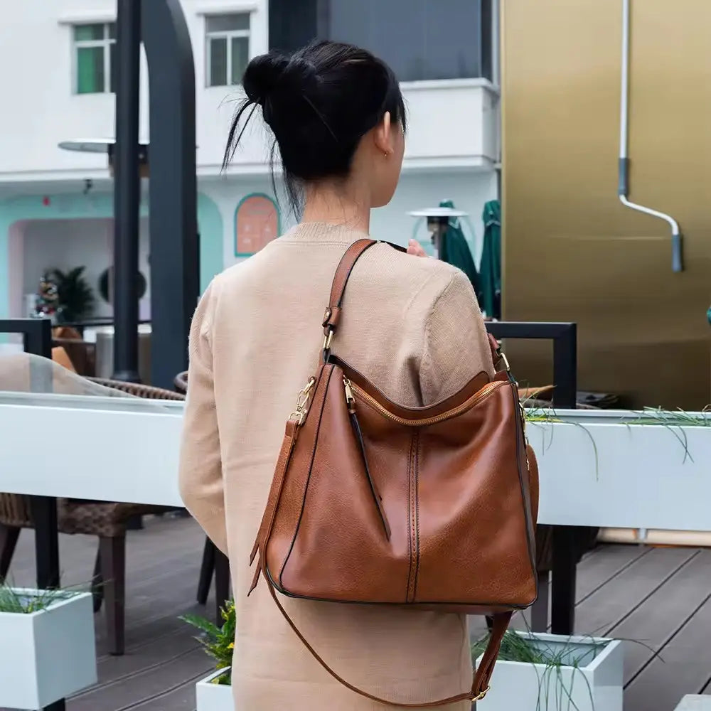 Set de 3 bolsos Hobo de cuero de lujo