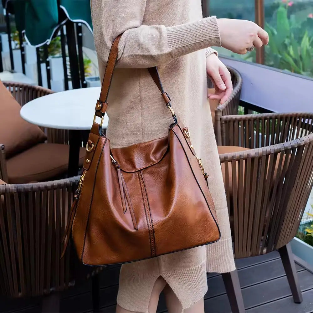 Set de 3 bolsos Hobo de cuero de lujo