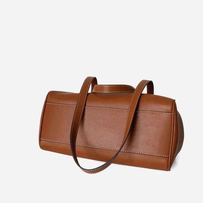 Lila Tragetasche aus echtem Leder