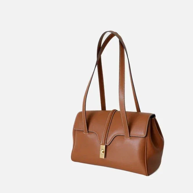 Lila Tragetasche aus echtem Leder