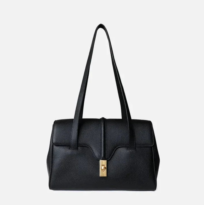 Lila Tragetasche aus echtem Leder