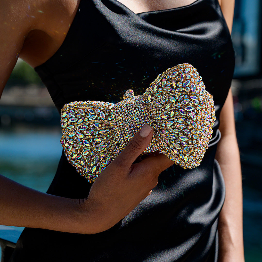 Isabella Rhinestone Bow Clutch