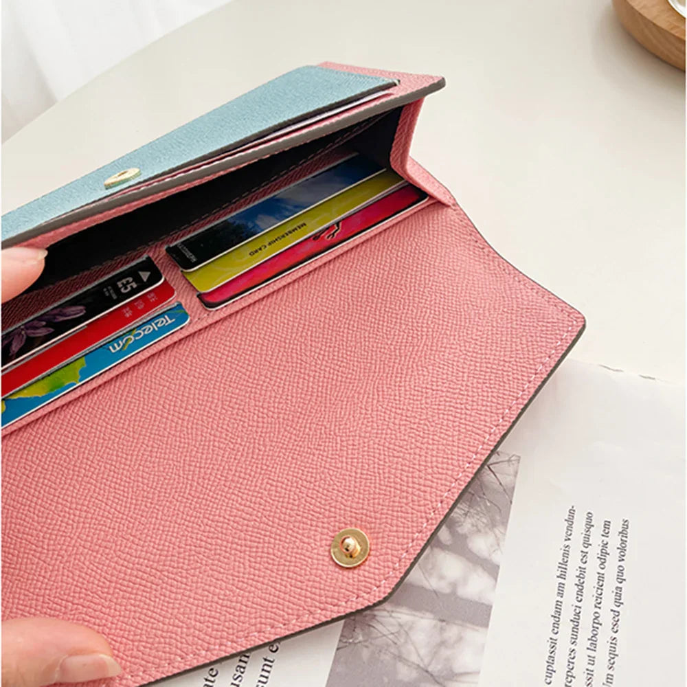 Karen Colorful Genuine Leather Envelope Wallet