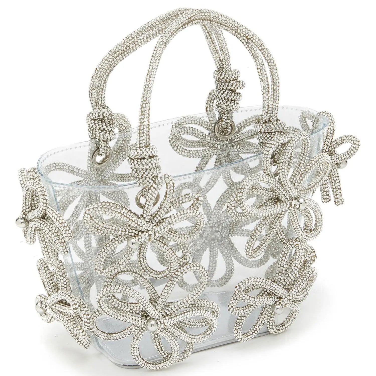 Sabrina Small Floral Rhinestone Tote Bag