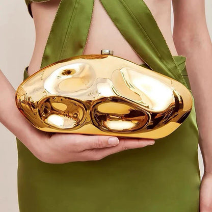 Jasmim Metallic Clutch Bag