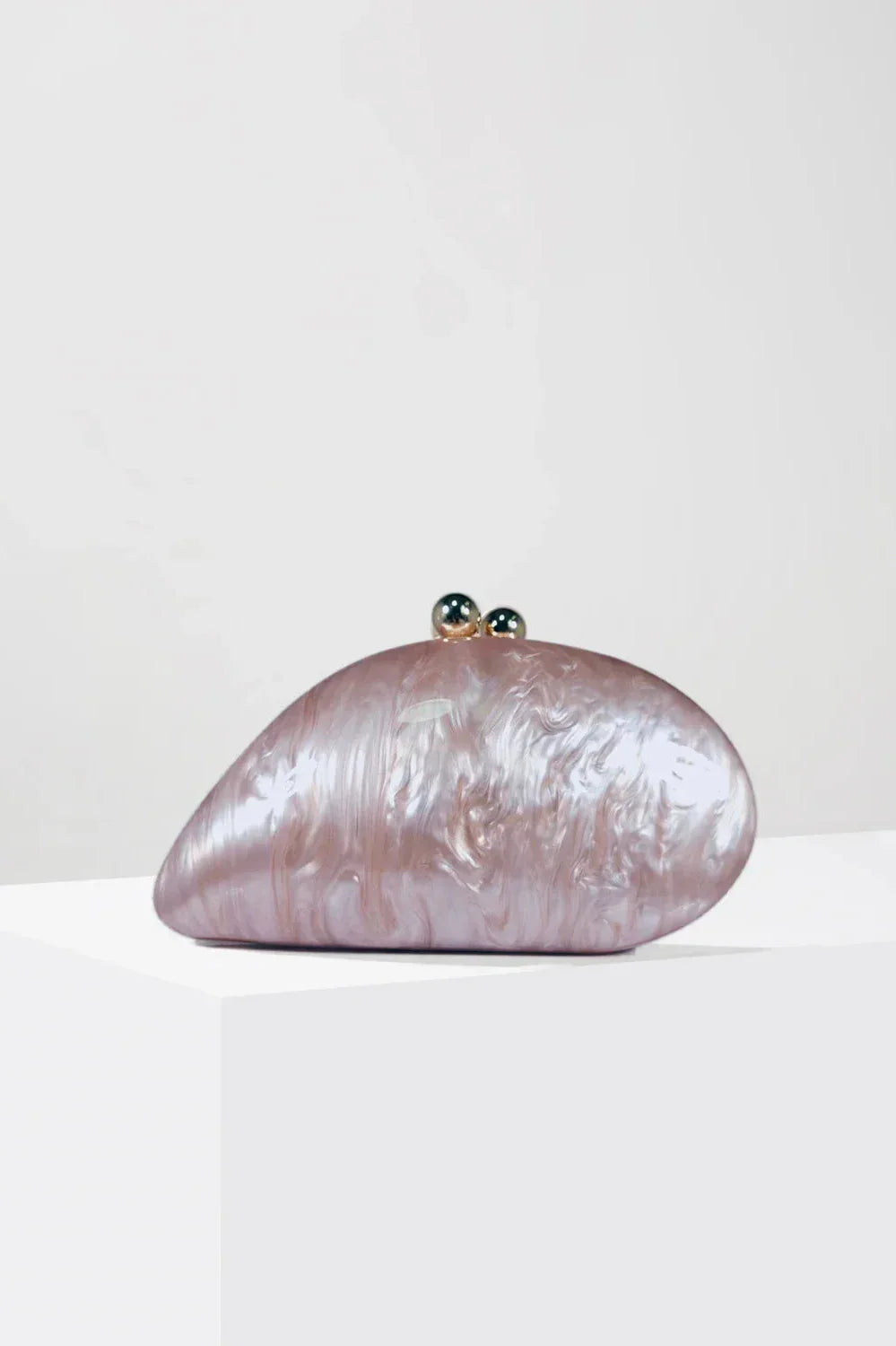 Ariel Pearlescent Shell Acrylic Clutch Bag