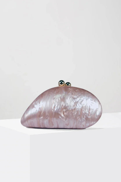 Ariel Pearlescent Shell Acrylic Clutch Bag