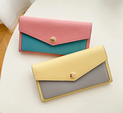 Karen Colorful Genuine Leather Envelope Wallet