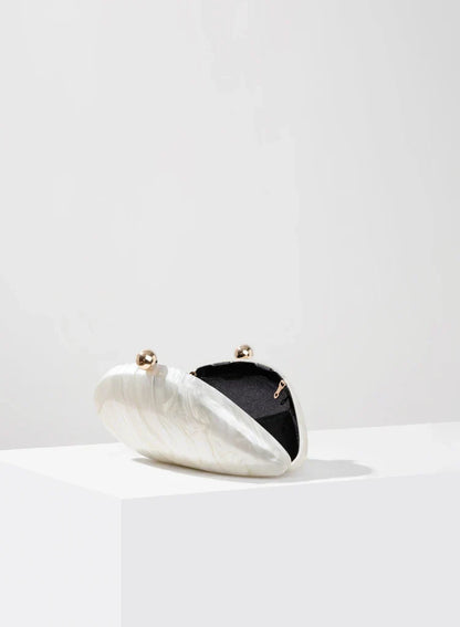 Ariel Pearlescent Shell Acrylic Clutch Bag