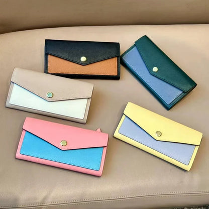 Karen Colorful Genuine Leather Envelope Wallet
