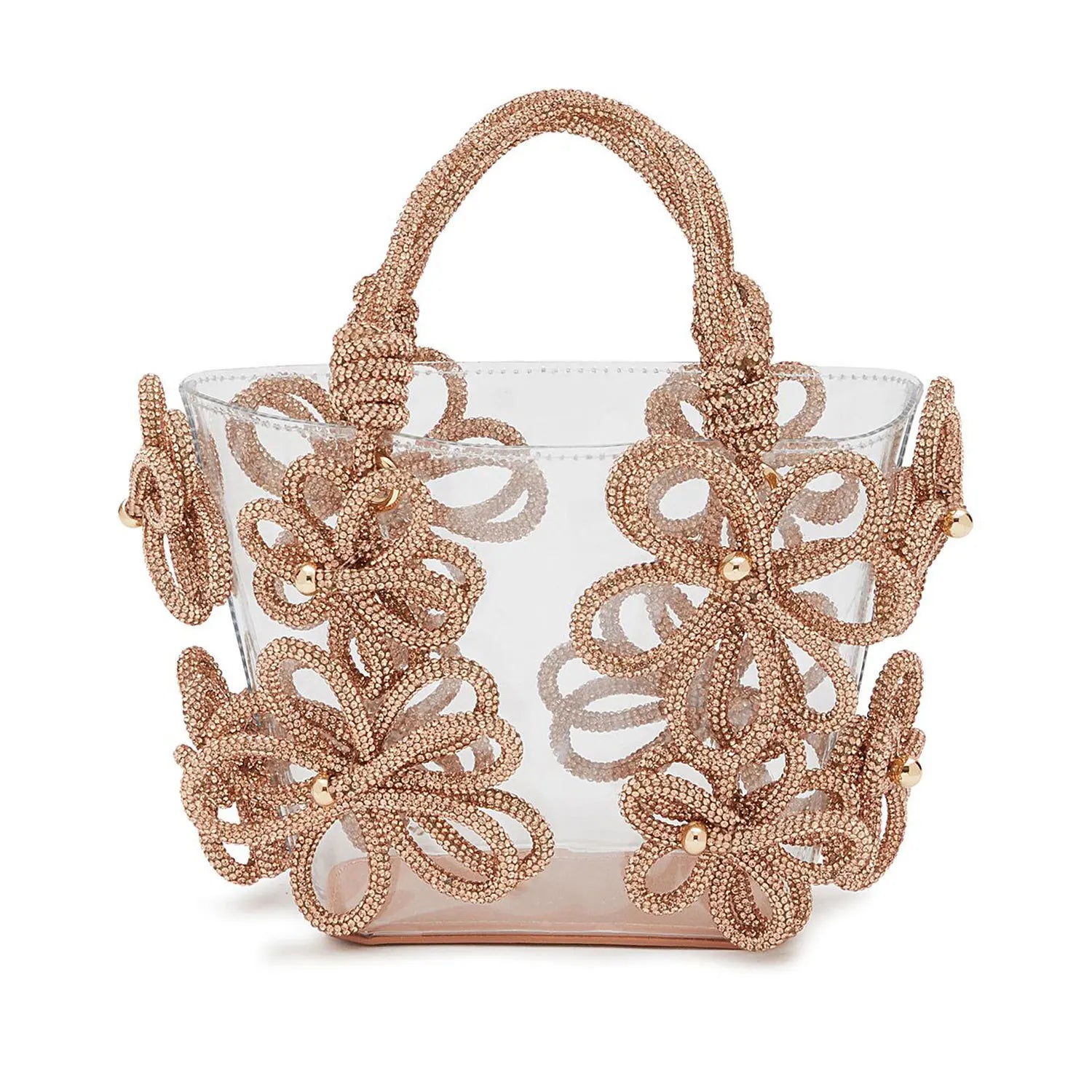 Sabrina Small Floral Rhinestone Tote Bag