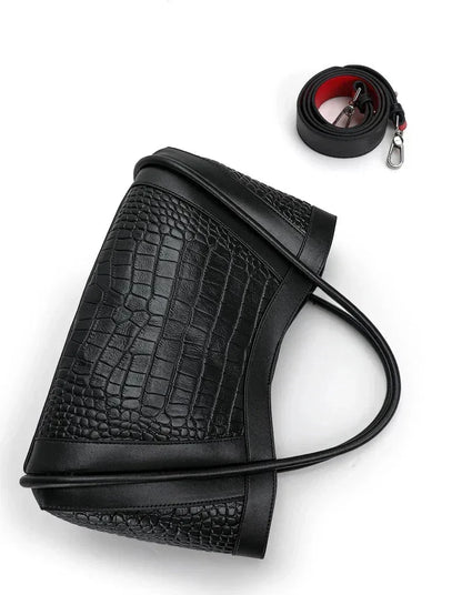 Adriana Croco Medium Genuine Leather Bag