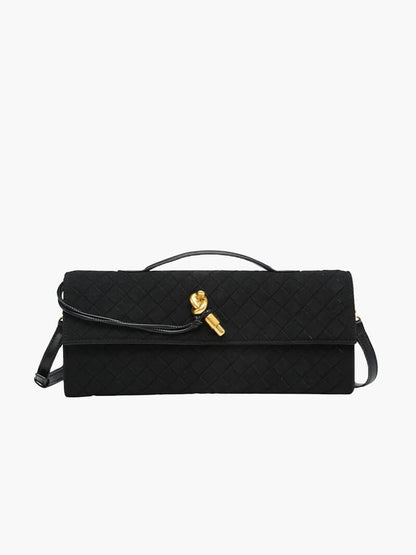 Paige Braided Suede Clutch Bag