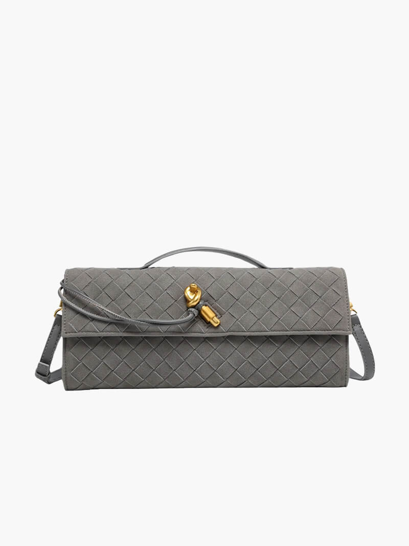Paige Braided Suede Clutch Bag