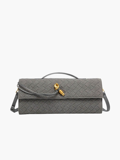 Paige Braided Suede Clutch Bag