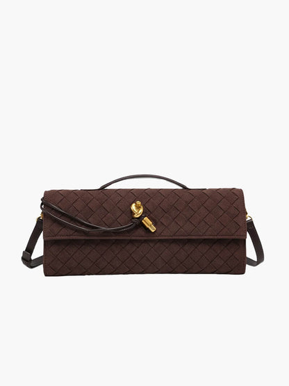 Paige Braided Suede Clutch Bag