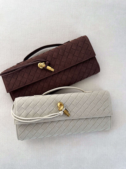 Paige Braided Suede Clutch Bag