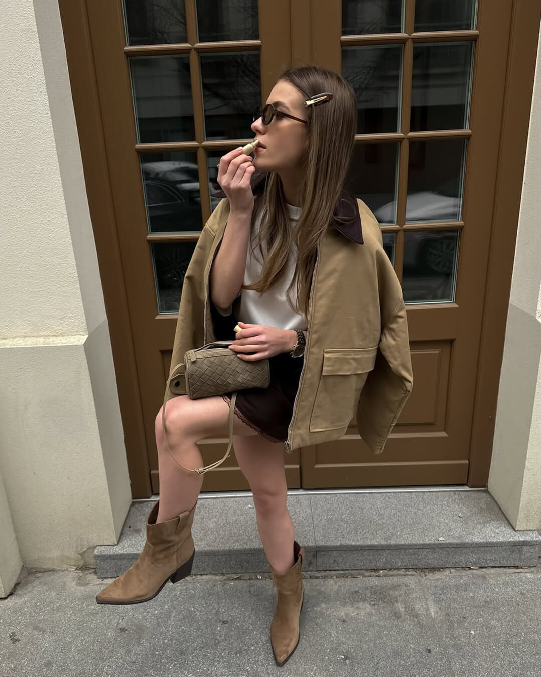 Bolso Eva de gamuza tejida