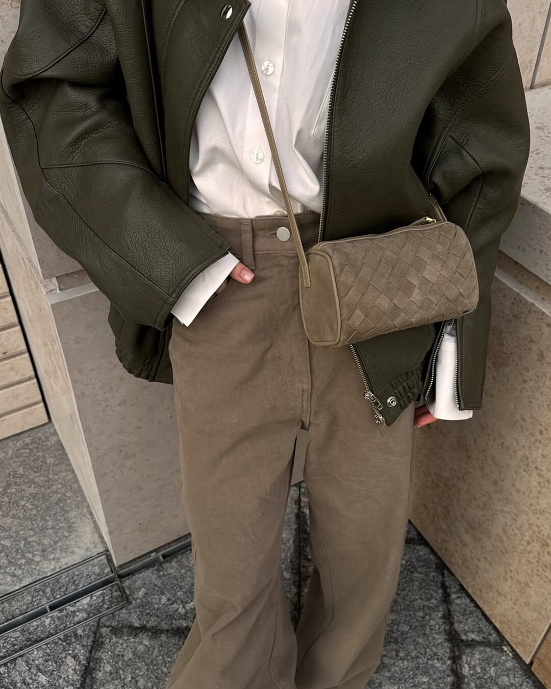 Eva Woven Suede Bag