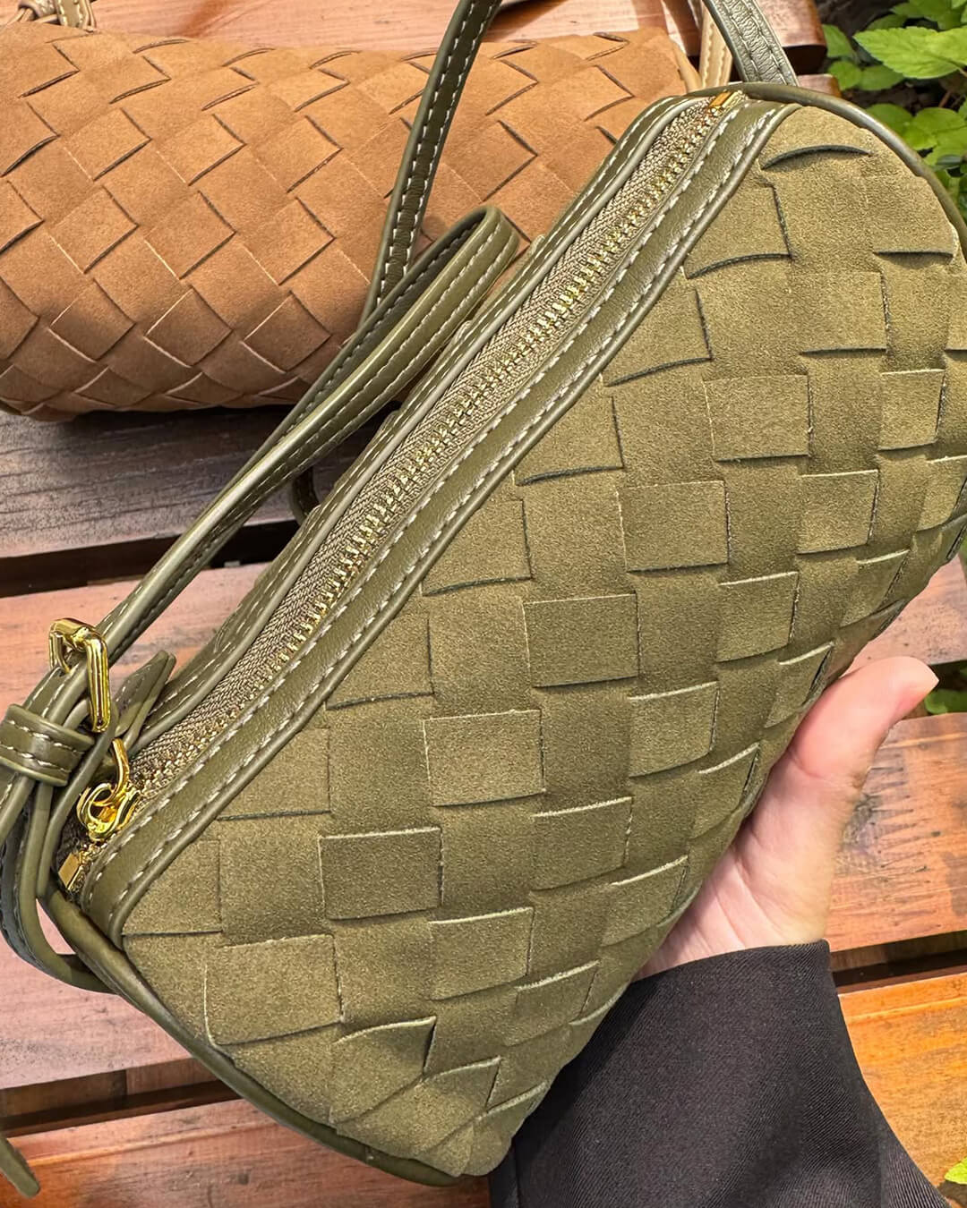Bolso Eva de gamuza tejida