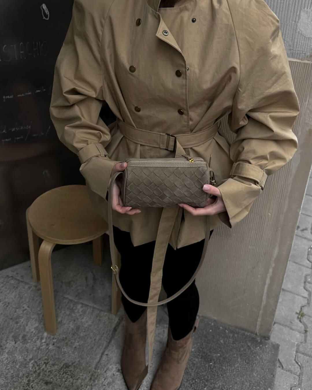 Bolso Eva de gamuza tejida