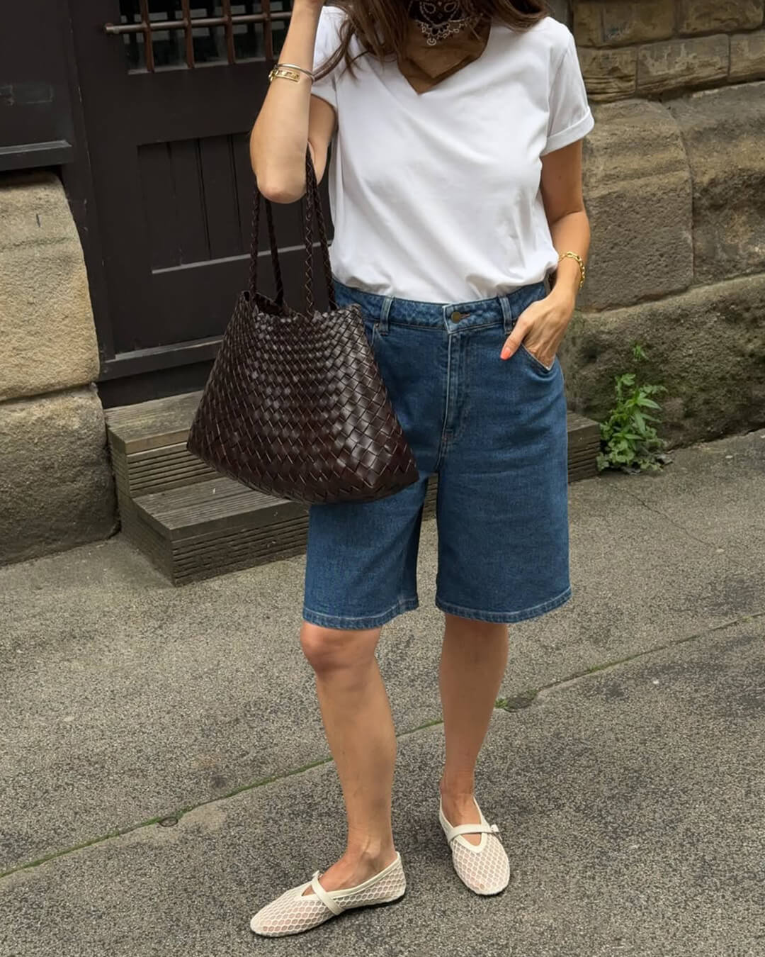 Bolso Mediano Madeleine de Tela Trenzada