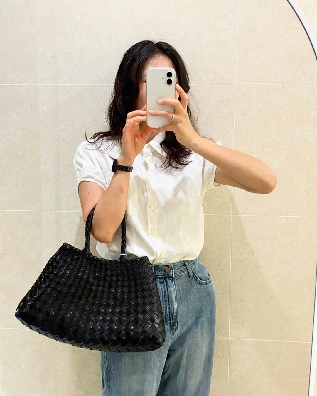 Bolso Mediano Madeleine de Tela Trenzada