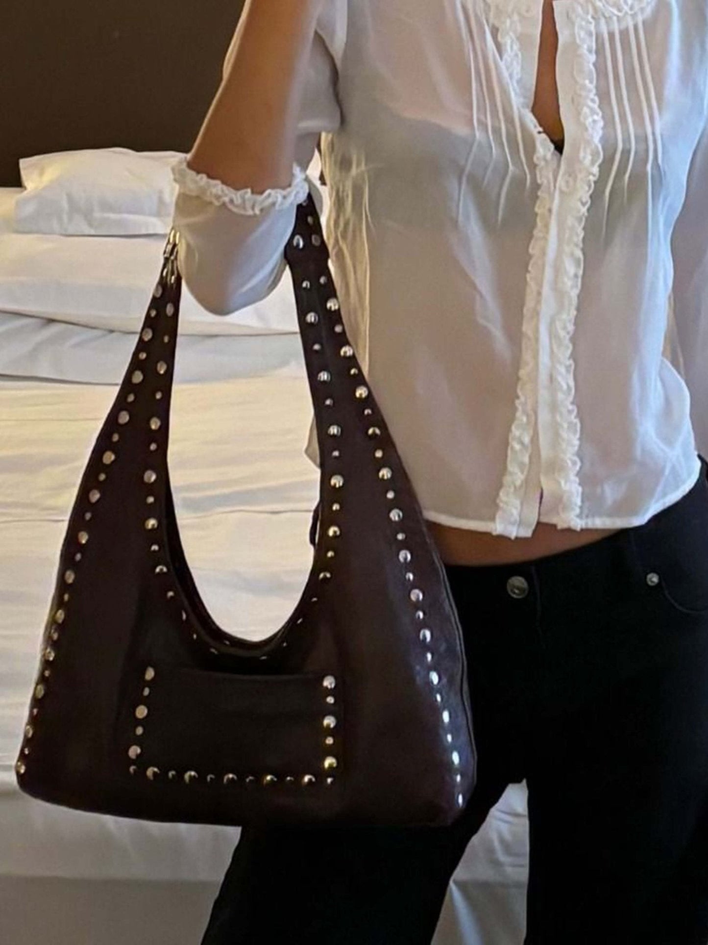 Stefani Henkeltasche mit Nieten