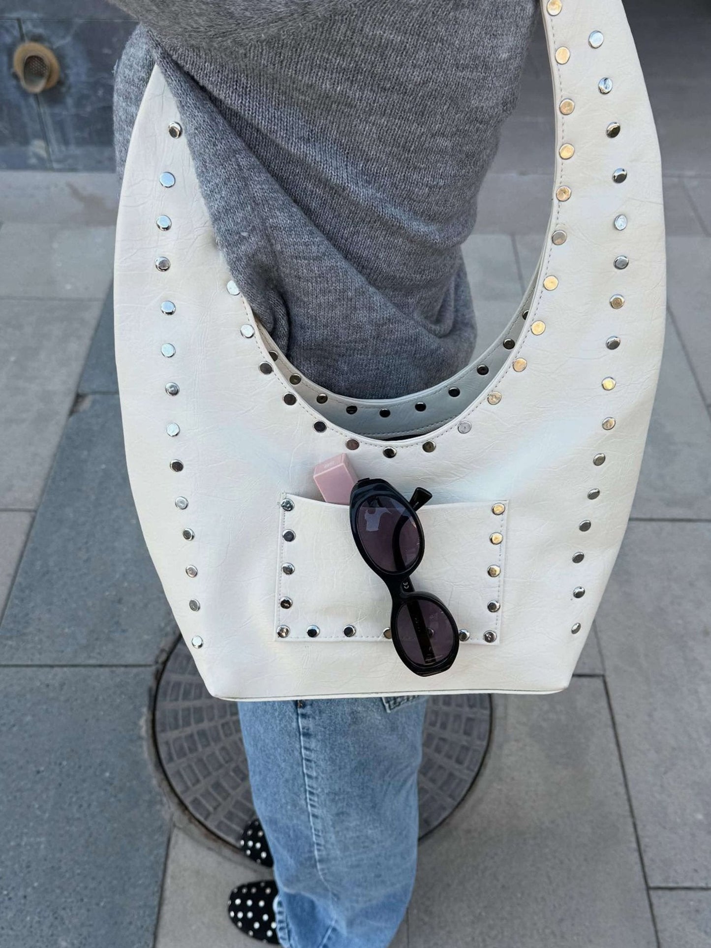 Stefani Henkeltasche mit Nieten